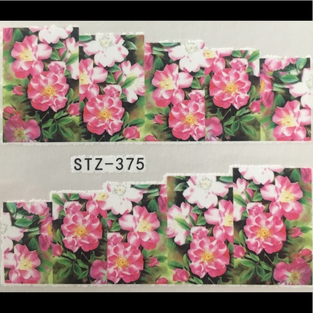 3 for $12 Nail Art Waterslide Tattoo Pink floral
